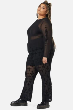 Curve Hail Lilith Flocked Mesh Top