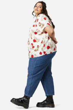 Curve Kitty Kisses Collar Blouse