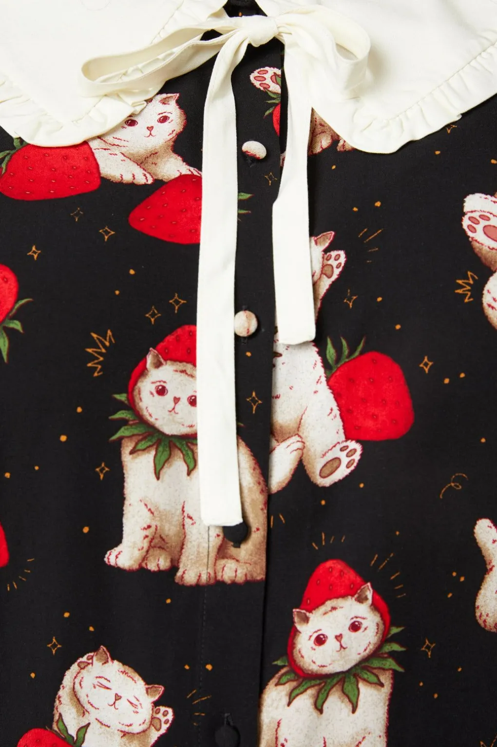 Curve Kitty Kisses Collar Blouse