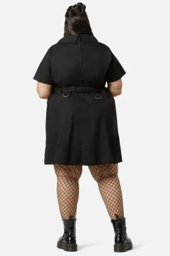 Curve Metal Collar Tip Punk Dress