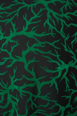 Curve Neglected Flocked Mesh Midi Dress