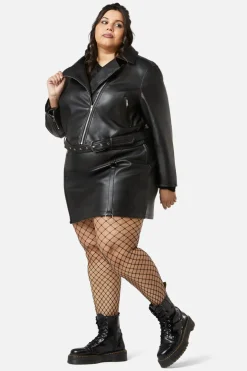 Curve Ornate Metal Pu Jacket