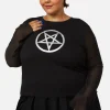 Curve Pentagram Contrast Mesh Top
