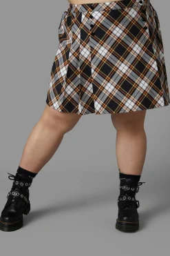 Curve Pumpkin Tartan Skirt
