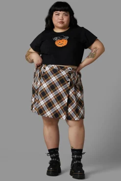 Curve Pumpkin Tartan Skirt