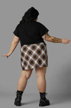 Curve Pumpkin Tartan Skirt