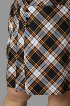 Curve Pumpkin Tartan Skirt