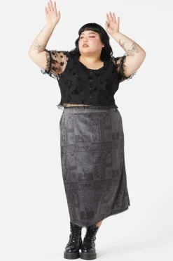 Curve Ruined Mansion Satin Brocade Skirt