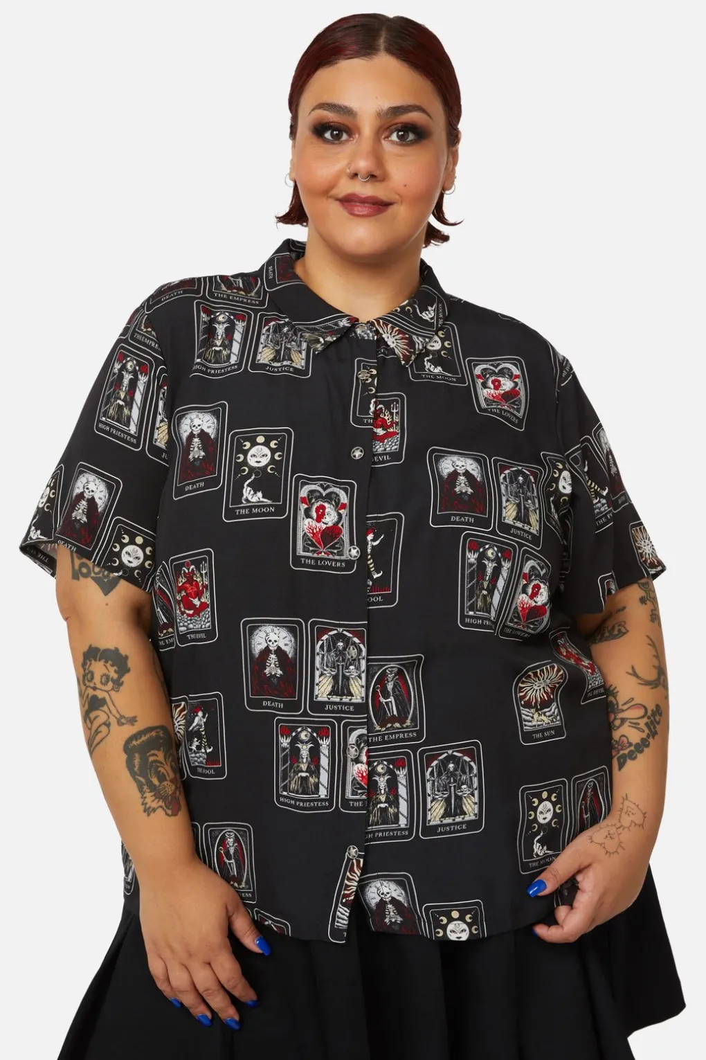 Curve Tarot Spread Printed Shirt