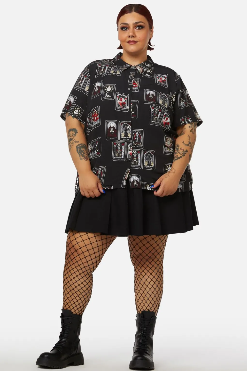 Curve Tarot Spread Printed Shirt