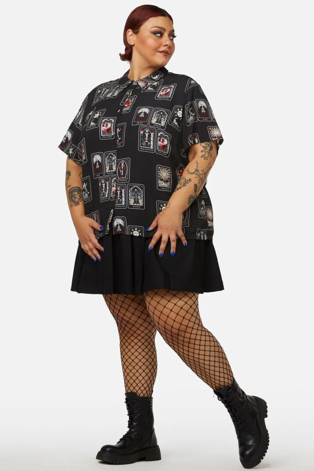 Curve Tarot Spread Printed Shirt