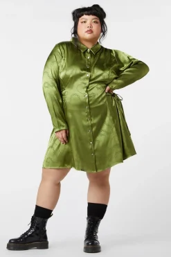 Curve Under Sentence Satin Dress