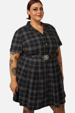 Curve Victoria Tartan Pleated Dress