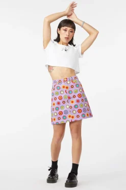 Daisy Cotton Drill Mini Skirt