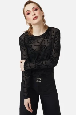 Decaying Days Flocked Mesh Top