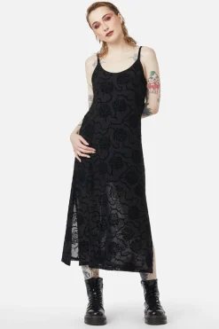 Decaying Days Flocked Mesh Dress
