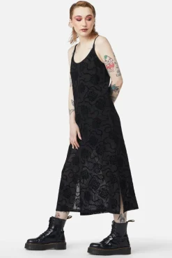 Decaying Days Flocked Mesh Dress