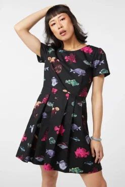 Deep Sea Pleated Dress