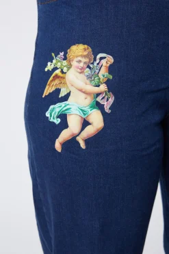 Denim Cherub Print Jean