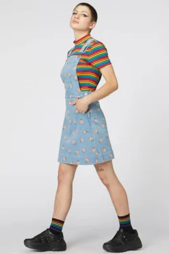 Denim Peach Bib Pinafore