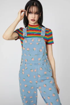 Denim Peach Long Overall