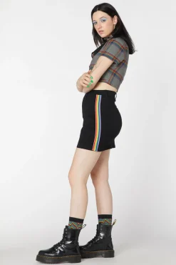 Denim Rainbow Mini Skirt