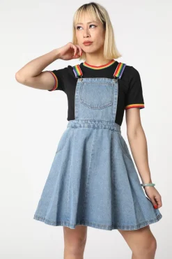 Denim Rainbow Strap Pinny