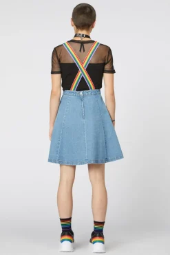 Denim Rainbow Strap Pinny
