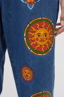 Denim Sun Print Jean