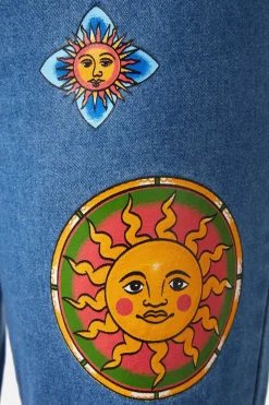 Denim Sun Print Jean