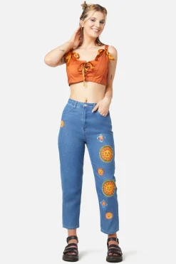 Denim Sun Print Jean