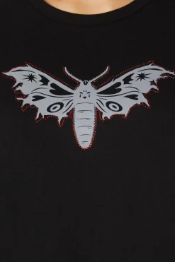 Diamante Butterfly Zipper Tee