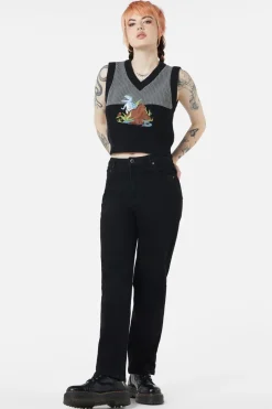 Dinosaur Contrast Knit Vest