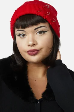Distressed U0026 Pierced Beanie