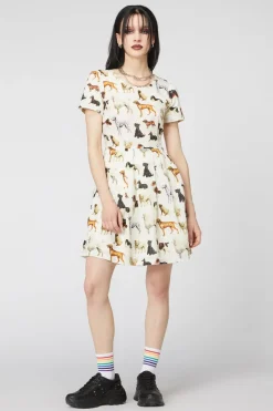 Doggo Cotton Pleated Dress