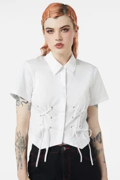 Eliza Lace Up Blouse
