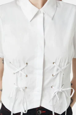 Eliza Lace Up Blouse