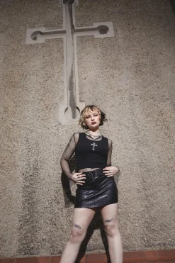 Embossed Pu Micro Skirt