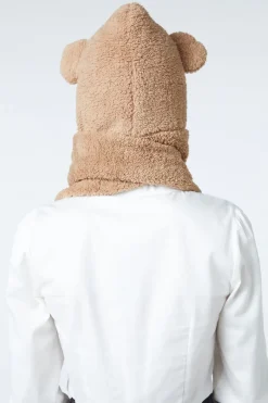 Faux Fur Bear Hat With Scarf