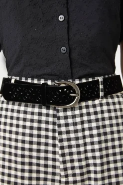 Faux Suede Cut Out Belt