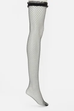 Fishnet Frill Over Knee Sock