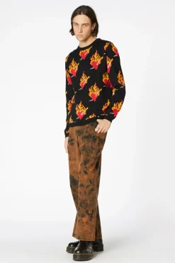 Flamed Heart Unisex Knit