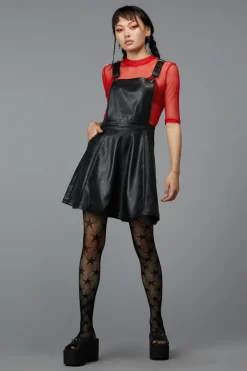 Flamin Embossed Pu Pinafore