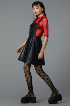 Flamin Embossed Pu Pinafore