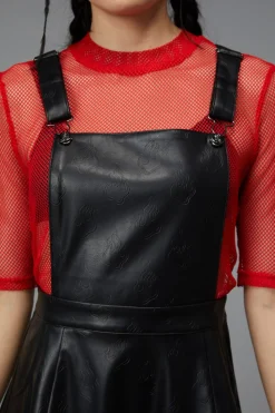 Flamin Embossed Pu Pinafore