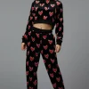 Flamin Hearts Velour Trackpant