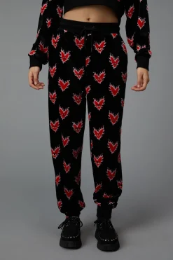 Flamin Hearts Velour Trackpant