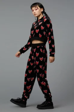 Flamin Hearts Velour Trackpant