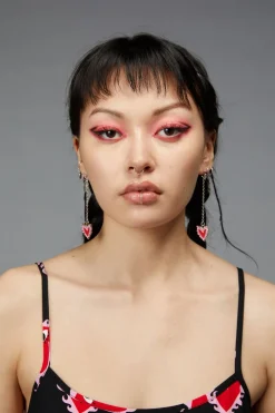 Flaming Heart Drop Earrings