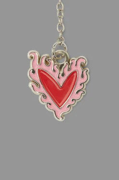 Flaming Heart Drop Earrings